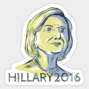 Hillary 2016 President Drawing Sticker